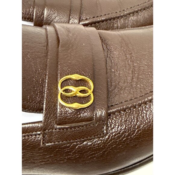 Bally Suisse Men's Loafer Logo Calf Leather Brown Slip On Block Heel Size 8 NEW - Picture 7 of 14